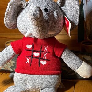 Gray Elephant Plush Toy with Red Shirt